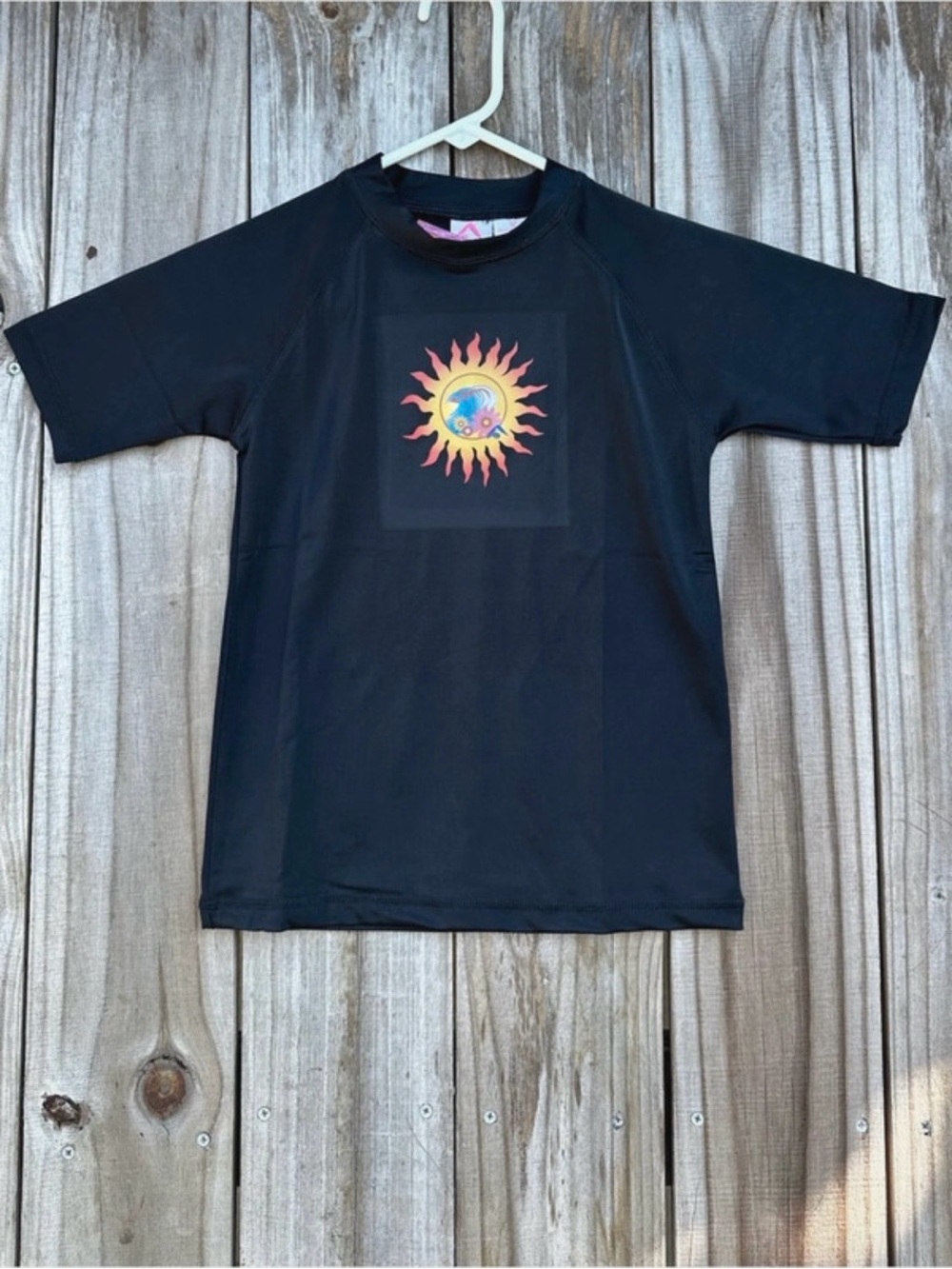 Rash guard T-Shirt Girl’s Size 12 Black Sun Protection